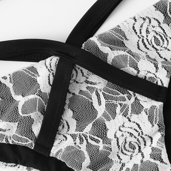 Last one L!!! Sexy black and white lace bikini set - Picture 3 of 4